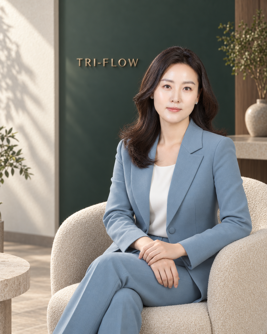 TRI-FLOW 공간에 앉아 있는 대표원장